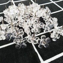 100 transparent flower pushpins plum blossom creative decoration studs Cork nails photo wall art nails I-shaped nails