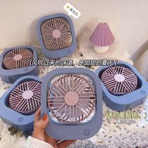 ins summer purple mini fan usb charging student dormitory office desktop small fan big wind