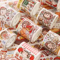 Small Hemp Potato Cute Meat Polo Series and Paper Handbooks Adhesive Tapes Small Frescoed Whole Rolls Handbill Collage Material Teenage Girl Hearts Characters Full Set Stickers Day Notebooks Beautifully Decorated small motifs