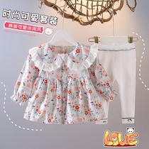 2021 childrens clothing spring female baby Korean childrens coat 1-3 years old 4 girls foreign spring flower small childrens coat