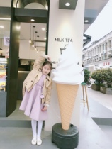Ice cream model commercial simulation display light box cone luminous decoration large shape large fake ice cream