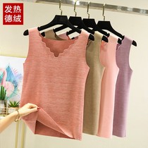 Autumn and winter velvet pregnant woman vest with cotton top size loose heat warm sling underwear base shirt tide