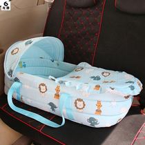 In-car baby lift basket coaxed sleeping cot sleeping bed to go out safely Blue newborn convenient sleeping travel early birth cohort
