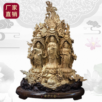Sunken Fragrant Wood Sculpture of the Western Sant Xuanguan dedicated to Guanyins Tibetan King Bodhisattva Sculpted Pendulum of Figurines Root Sculptures