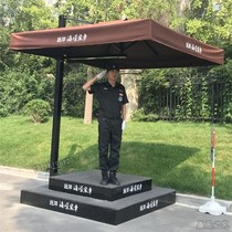 Platform sentry box mobile security booth outdoor guard duty glass station sentry box Real Estate Image Post parasol spot