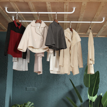 Clothes bar balcony top with thickened single pole wall hanging clothes bar indoor clothes hangers