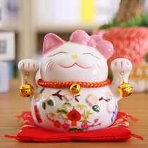 Wealth cat small ornaments small ceramic piggy bank desk home living room creative decorations ornaments hair fortune cat