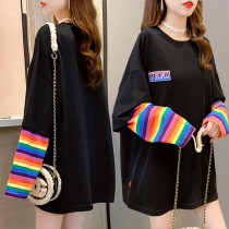 Pregnant women autumn tops fashion models out of long-sleeved T-shirts fake two trendy mom maternity clothes spring and autumn models cover the belly and show thinness