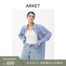 ARKET womens high waist loose denim shorts light blue 2021 summer new 0986421003