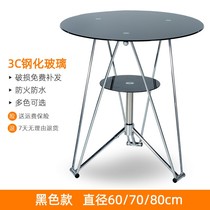 Negotiating round table tempered glass round table small round table glass double table tea table table guests round table household brief