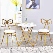Santa Ferro Nordic Iron Art Casual Minima Modern Balcony Small Round Table And Chairs Three Sets Light Lavish Double Tea Table Coffee