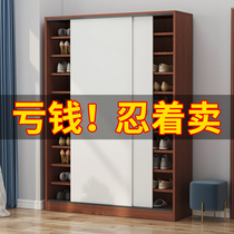 2021 new shoe cabinet home door large capacity simple modern sliding door balcony solid wood storage shoe rack against the wall