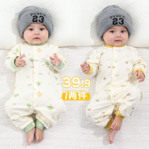 Baby One-piece Dress Pure Cotton Spring Autumn Casual Khae Male Newborn Clothes Woman Spineless Baby Long Sleeve Climbing Suit