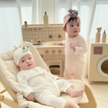 Bamboo Fiber Baby Clothes Summer Thin sleeping clothes Baby boneless sewn one-piece clothes baby spring and autumn Long sleeves Harvest