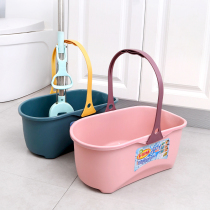 Nordic wind wash mop bucket rectangular household bucket squeezed bucket glue cotton sponge mop bucket mop floor wash bucket