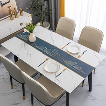 Leather table cushion waterproof and anti-wash rectangular table cushion light and luxurious table cushion simple tea table cushion leather table cloth