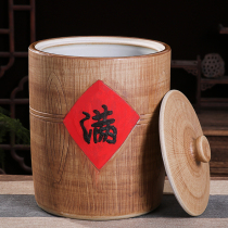 Jingdezhen ceramic rice barrel rice tank household sealed with cover 20kg 50kg moisture-proof and insect-proof food box storage tank