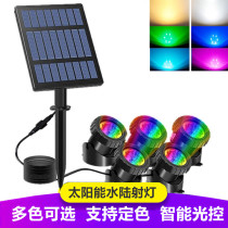 Solar Lamp Outdoor Grass Terrace Lamp Courtyard Lamp LED Projection Lamp Underwater Lamp Fish Pool Light Flowers Garden Fake Mountain Diving Lamp