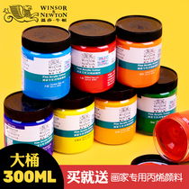  Windsor Newton painter special acrylic paint waterproof hand-painted textile wall painting set 12 colors 24 colors 36 colors 300ml Student beginner art DIY gold titanium white fluid painting does not fade