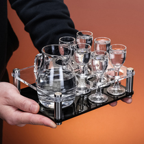 White wine cup glass small household mouthful cup creative bullet cup Spirits cup Two or two white wine cup wine dispenser set
