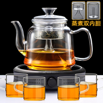 Thickened large-capacity glass tea maker steam teapot steam set boiling water health pot electric pottery stove automatic household