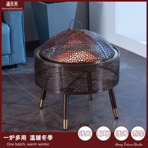 Amoythefuture brazier barbecue carbon brazier household indoor charcoal heating stove charcoal baking carbon brazier