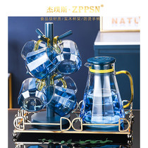 ZPPSN water set afternoon tea tea set home living room Nordic light luxury Cup flower teapot glass tea cup