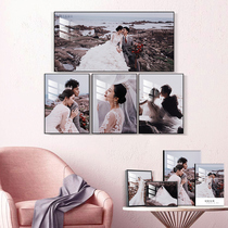 Photo frame combination Wedding photo wall enlargement Hanging wall wedding photo crystal album frame table custom washing complete set