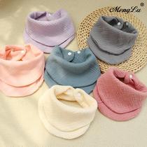 3 Articles Baby Saliva towel Pure cotton cloth Cloth Triangle Towels press buckle First birth baby Surround Mouth Pure Color Surround scarves