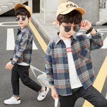 Boys  shirt plaid 2021 new spring and summer clothes long-sleeved childrens trendy boys handsome breathable jacket thin shirt