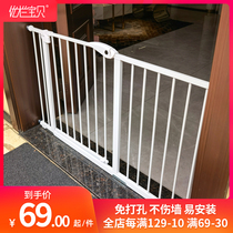 Stairway guardrail child safety door baby door fence fence fence pet isolation dog fence Rod free of punching