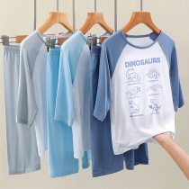 Childrens pajamas Summer thin Modal boys home clothes Middle and large boys boys baby girls air conditioning clothes set
