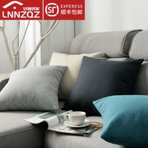 LNNZQZ simple linen pillow living room sofa cushion bedside pillow chair backrest waist pillow case customization