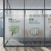 Company glass frosted transparent opaque corporate office electrostatic film inspirational slogan business sticker partition