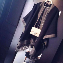 Shawl outside Spring and Autumn high-end fashion foreign style high-end cashmere scarf female winter long thick warm cloak men