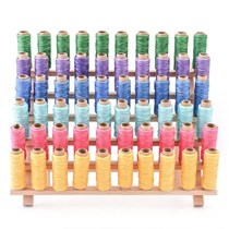 60 Axis frame DIY handmade leather goods hand sewn leather thread round wax line storage line frame solid wood spool storage frame
