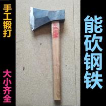 Hand forged outdoor fine steel bone cutter Pure steel household woodworking axe Chop bones Large mountain firewood axe