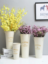  Italian Nordic Wind Home Woke Flowers Buckets Flowers Flowers Buckets to adorn the large Tin Drum Barrelled Iron Barrel Vase Iron