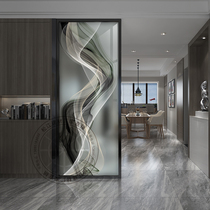 Modern simple art glass tempered frosted living room entrance toilet dry area partition wall transparent craft screen