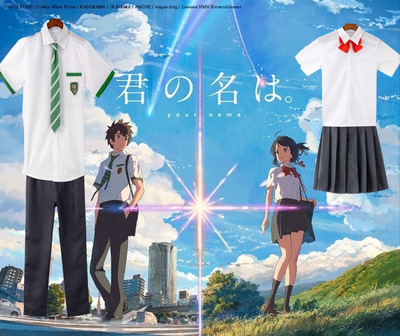 Fantasia de dia das bruxas com seu nome, cosplay do anime japonês, conjunto  feminino de quimono miyamizu mitsuha