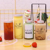 High temperature resistant PP milk tea bottle disposable plastic bottle wide mouth takeaway Net red hot drink bottle fat milk tea cup