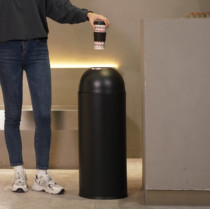 Milk tea shop trash can large outdoor commercial bullet stainless steel restaurant catering coffee shop round storage