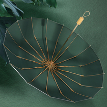 Retro brief about 16 bone large anti-wind clear umbrella male and female folding dual-use umbrella sunscreen for sun protection against UV rays