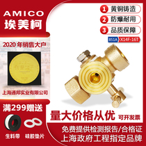 Emeco 851A brass plug valve X14F-16T tee Cooke pressure gauge valve 4 points inner wire M20X1 5
