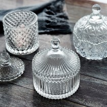 Simple modern living room bedroom home soft decoration crystal glass jar model house jewelry storage can ornaments