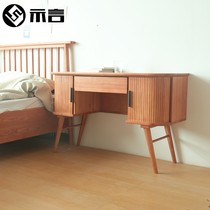 Nordic dresser minimal small family bedroom modern minimal cosmetic table collection cabinet in one solid wood