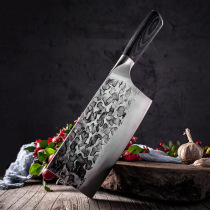 Forged kitchen knife chopping and cutting dual-use Longquan hammer pattern old Chinese household kitchen knife high carbon steel chopping chicken fish kitchen knife