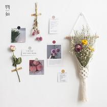 Dried flower card wall stickers ins wall decoration Nordic background wall decoration small tapestry dormitory rental house renovation