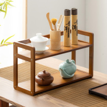 Desktop storage rack sundries rack storage rack tea cup holder small purple clay pot shelf tea tea set shelf