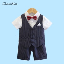 Baby one year old dress year banquet Zhou suit summer mens treasure catwalk suit shorts summer boy gentleman suit